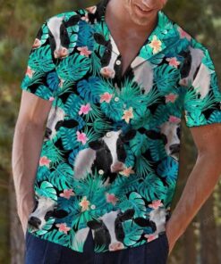 Cow Tropical Green Best Design Hawaiian Shirt- For men and women - Fanshubus