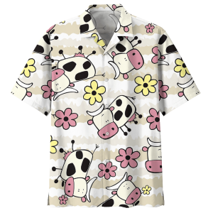 Cow White Amazing Design Unisex Hawaiian Shirt- For men and women - Fanshubus