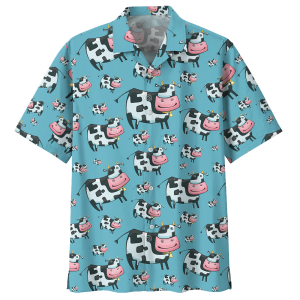 CowBlue Unique Design Unisex Hawaiian Shirt- For men and women - Fanshubus