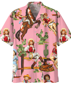 Cowboy Cactus Riding Horse Hawaiian Shirt- For men and women - Fanshubus