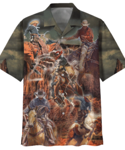 Cowboy Hawaiian Shirt (1)- For men and women - Fanshubus