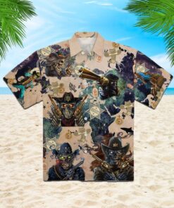 Cowboy Skull Hawaiian Shirt