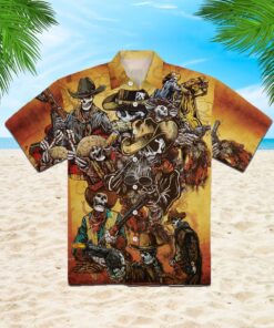 Cowboy Skull Pirate Hawaiian Shirt