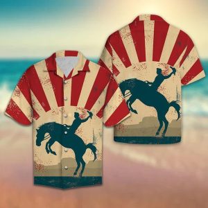 Cowboy Wild Horse Hawaiian Shirt - For Men and Women - Fanshubus