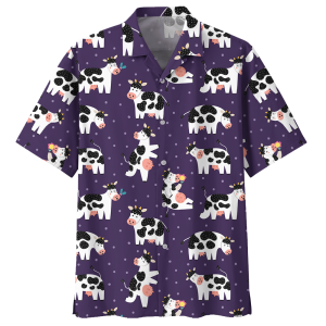 CowPurple Nice Design Unisex Hawaiian Shirt- For men and women - Fanshubus