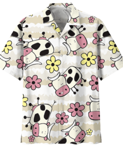 CowWhite Amazing Design Unisex Hawaiian Shirt- For men and women - Fanshubus