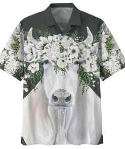 CowWhite Awesome Design Unisex Hawaiian Shirt- For men and women - Fanshubus