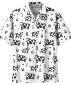 CowWhite High Quality Unisex Hawaiian Shirt 4- For men and women - Fanshubus