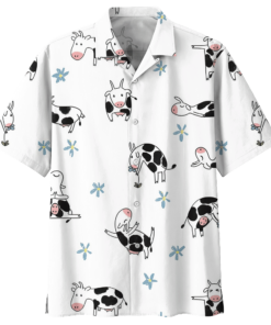 CowWhite High Quality Unisex Hawaiian Shirt 5- For men and women - Fanshubus