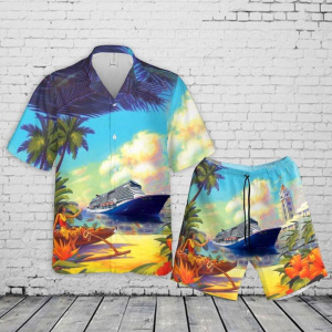 Cruises Ship Mardi Gras Hawaiian Shirt Set  -  Unisex