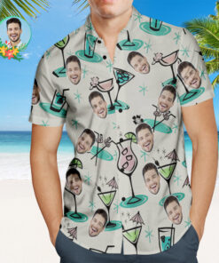 Custom Cocktail Party Hawaiian Shirt Personalized Face Shirt - For men and women - Fanshubus