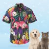 Custom Dog Face Hawaiian Shirt Colorful Flamingo Personalized Aloha Beach Shirt Gift For Pet Lover - For men and women - Fanshubus