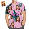 Custom Face Hawaiian Shirt Funny Flamingo Vacation Beach Shirt Gift for Men - For men and women - Fanshubus