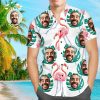 Custom Face Hawaiian Shirt Palm Leaves Personalized Tee for Husband- For men and women - Fanshubus