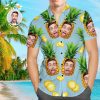 Custom Face Hawaiian Shirt Pineapple Personalized Tee for Husband- For men and women - Fanshubus