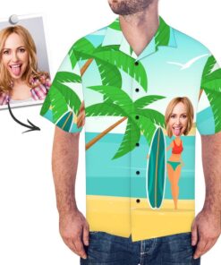 Custom Face On Shirt Hawaiian Shirt Black Pineapple