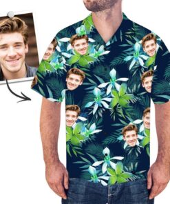 Custom Face On Shirt Hawaiian Shirt Sea and Dolphin