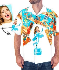 Custom Face Shirt Men's Hawaiian Shirt Joining Together Picture