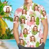 Custom Face Shirt Personalized Photo Men's Hawaiian Shirt Cartoon Flamingo - For Men and Women - Fanshubus