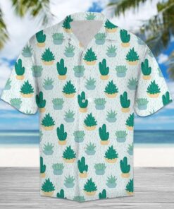 Cute Cactus Green Nice Design Hawaiian Shirt- For men and women - Fanshubus