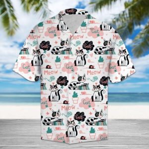 Cute Cat Pink Amazing Design Hawaiian Shirt- For men and women - Fanshubus