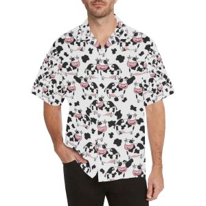 Cute Cow Pattern Men's All Over Print Hawaiian Shirt- For men and women - Fanshubus