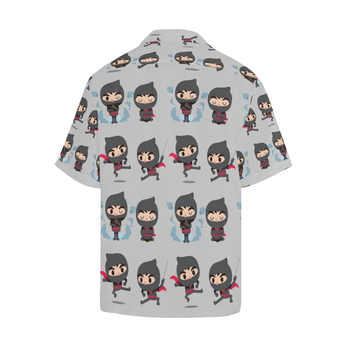 cute_ninja_pattern_mens_all_over_print_hawaiian_shirt_6312.jpg