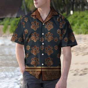 Cute Paws Brown Unique Design Hawaiian Shirt- For men and women - Fanshubus