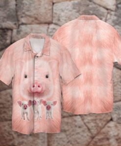 Cute Pigs Pink 3D Full Print Hawaiian Shirt Shirt- For men and women - Fanshubus