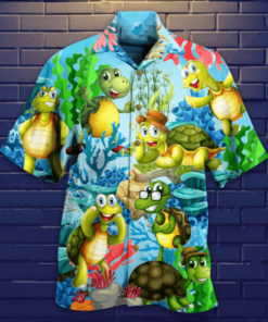 Cute Turtle Funny Hawaiian Shirt- For men and women - Fanshubus