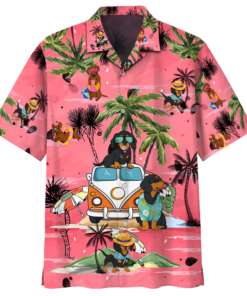 Dachshund Summer Beach Hawaiian Shirt K - For Men and Women - Fanshubus