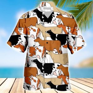 DAIRY CATTLE OCEAN HAWAIIAN SHIRT 2 .