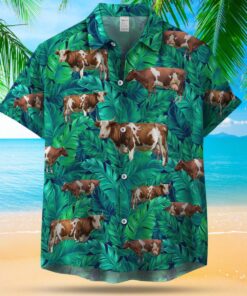 DAIRY COWS SEAMLESS PATTERN HAWAIIAN SHIRT