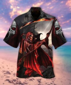 Death And Screaming Skull Hawaiian Shirt- For men and women - Fanshubus