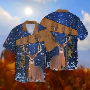 Deer Hunting Snow 3D Full Print Hawaiian Shirt Shirt- For men and women - Fanshubus