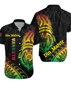 (Din Malvir) Vanuatu Rugby Hawaiian Shirt Turtle Color LT13- For men and women - Fanshubus