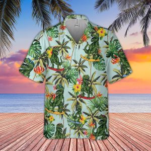 DINASOUR SEAMLESS HAWAIIAN SHIRT  -  Unique Beach Shirt - For Men and Women Fanshubus
