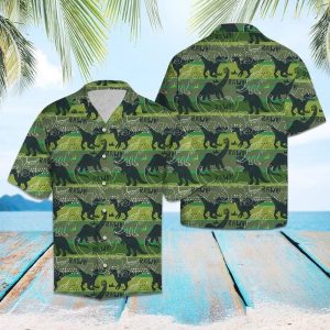Dinosaur Rawr Green Hawaiian Shirt- For men and women - Fanshubus