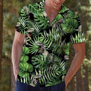 DinoShirtaur Tropical Hawaiian Aloha Shirt- For men and women - Fanshubus
