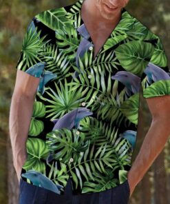 Dolphin Green Tropical Best Design Hawaiian Shirt- For men and women - Fanshubus