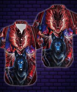 Dragon And Wolf Fantastic Unisex Hawaiian Shirt - For Men and Women - Fanshubus