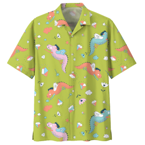 Dragon Green High Quality Unisex Hawaiian Shirt- For men and women - Fanshubus
