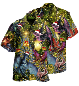 Dragon Make It Merry Christmas Hawaiian Shirt- For men and women - Fanshubus