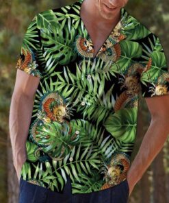 Dragon Tropical Green Nice Design Hawaiian Shirt- For men and women - Fanshubus