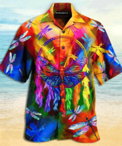 Dragonfly Colorful Hawaiian Shirt- For men and women - Fanshubus