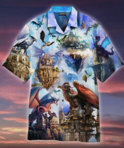 Dragons Are Flying Above The Castles Hawaiian Shirt- For men and women - Fanshubus