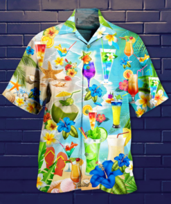 Drink Cocktails Say Aloha Hawaiian Shirt- For men and women - Fanshubus