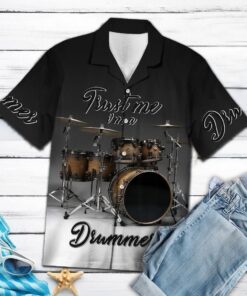 Drums Trust Me Black Awesome Design Hawaiian Shirt- For men and women - Fanshubus