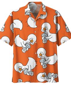 Duck Drinking Milk Hawaiian Shirt - For men and women - Fanshubus