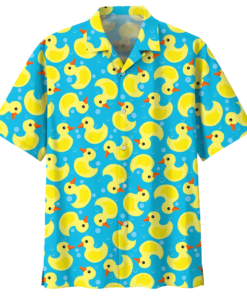 Duck Hawaiian Shirt Black 1- For men and women - Fanshubus